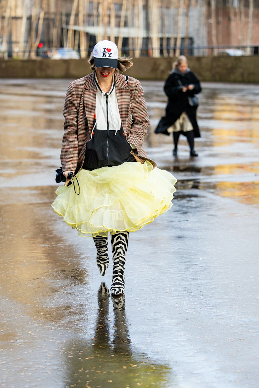 Voluminous Yellow Tulle Skirt for a Fashion Event Voluminous Yellow Tulle Skirt for a Fashion Event — London Winter Outfits