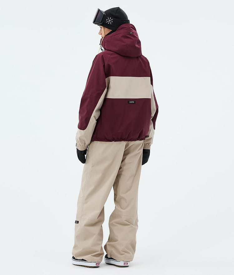Sophisticated Color Block: Burgundy and Beige Snowboarding Set Sophisticated Color Block: Burgundy and Beige Snowboarding Set — Snowboarding Outfits