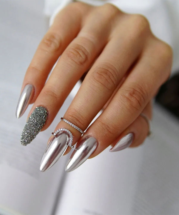 Chrome Visual Idea — Silver Chrome Nails