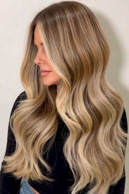 Rich Golden Blonde Hair in Loose Waves — Blonde Hair Colour