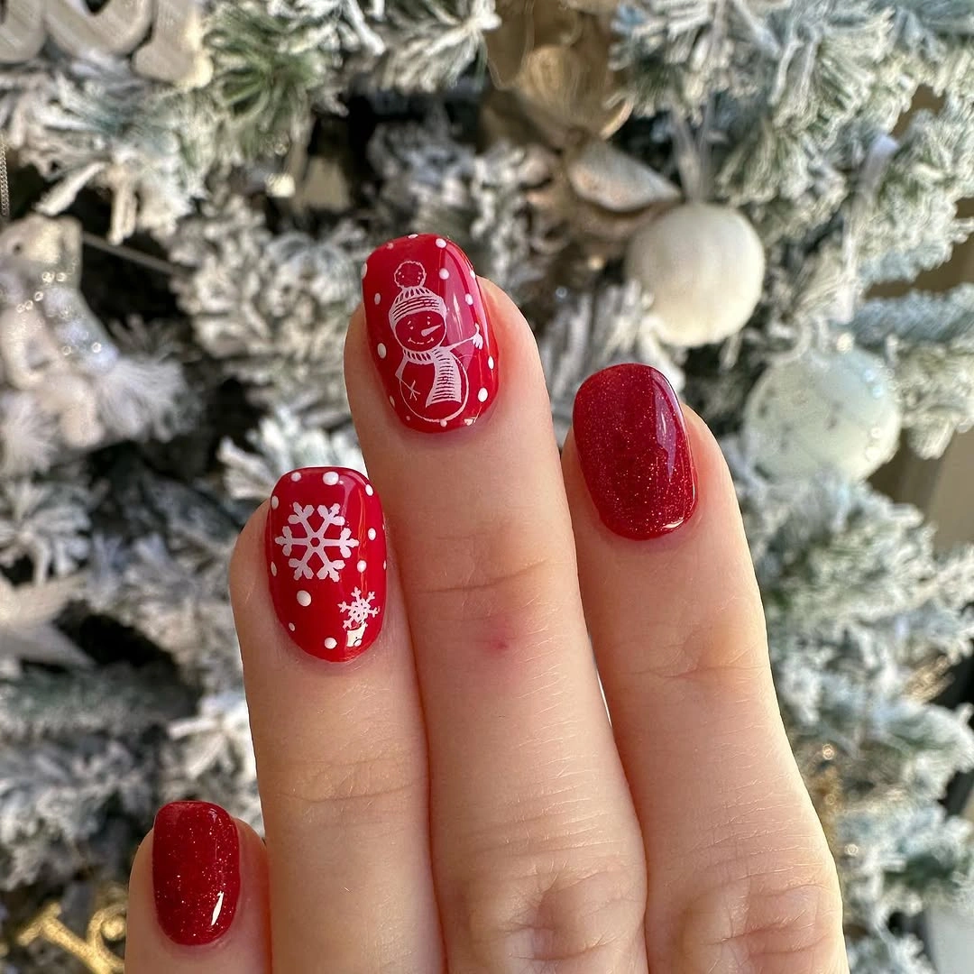 Long almond deep red nails with black flowing stripe accents