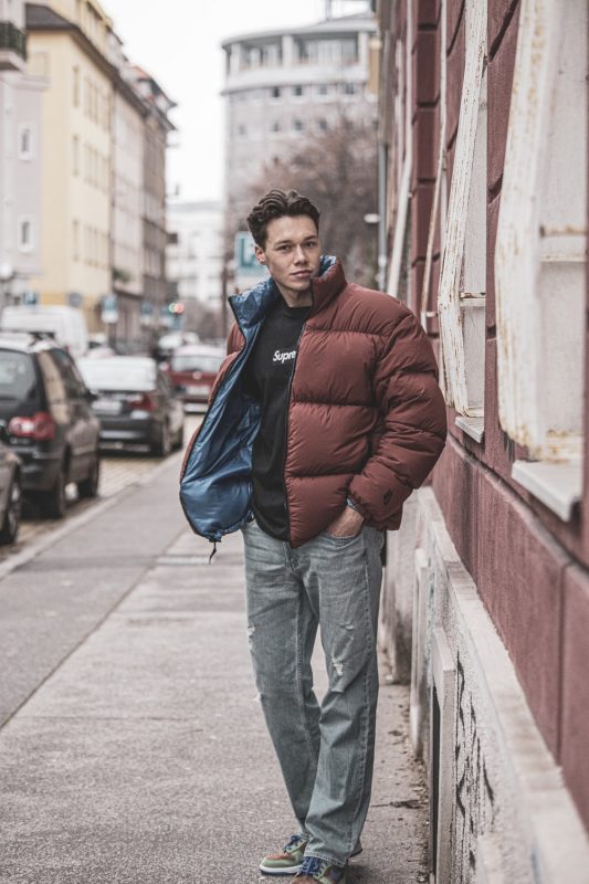 Streetwear Ready: Reversible Puffer Jacket and Beanie Streetwear Ready: Reversible Puffer Jacket and Beanie — Winter Outfits for Men
