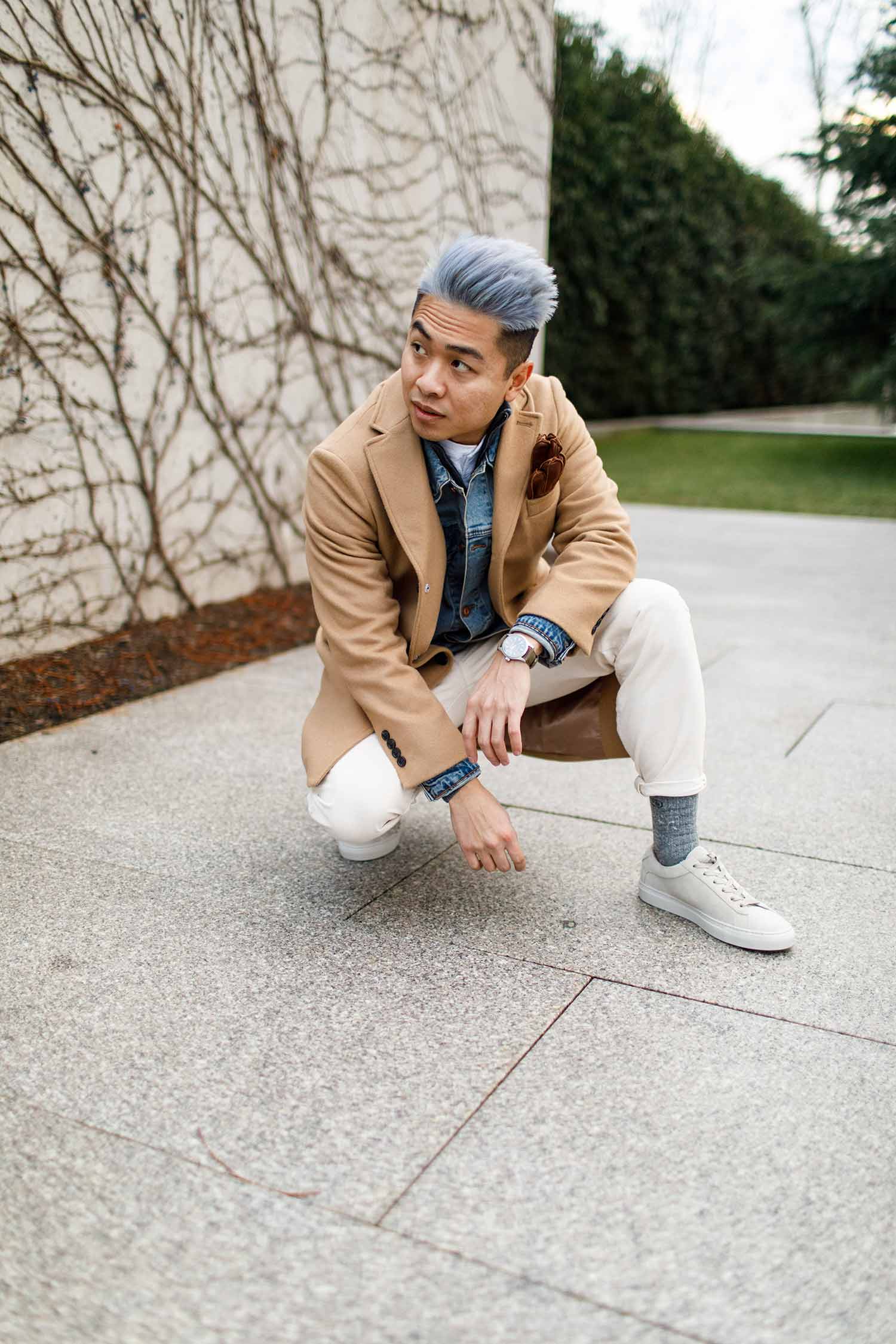 Statement Coat: Camel Over Denim and Plaid Statement Coat: Camel Over Denim and Plaid — Winter Outfits for Men