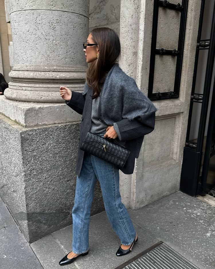 Grey Shawl and Blazer Combination for a Sophisticated Western Layer Grey Shawl and Blazer Combination for a Sophisticated Western Layer — Western Winter Outfits