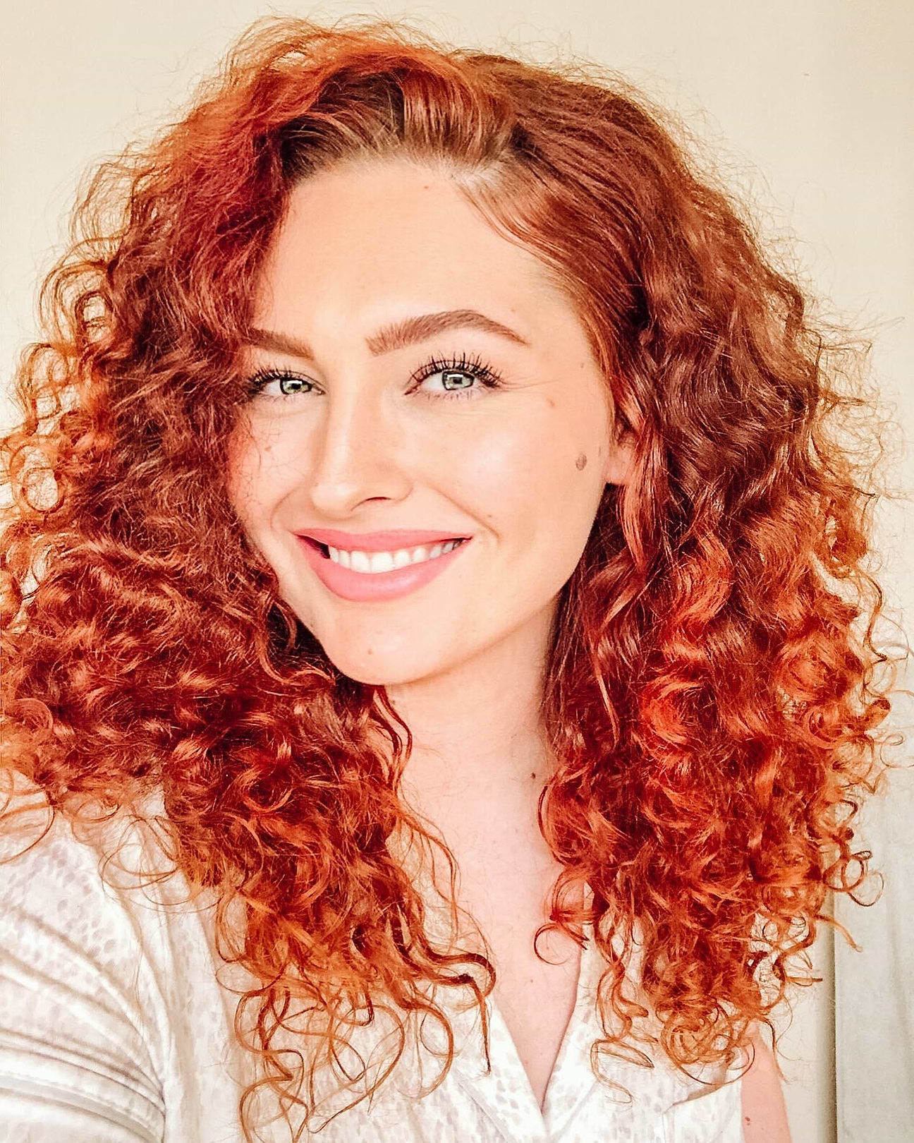Vibrant Copper Collarbone Cut — True Winter Hair Color