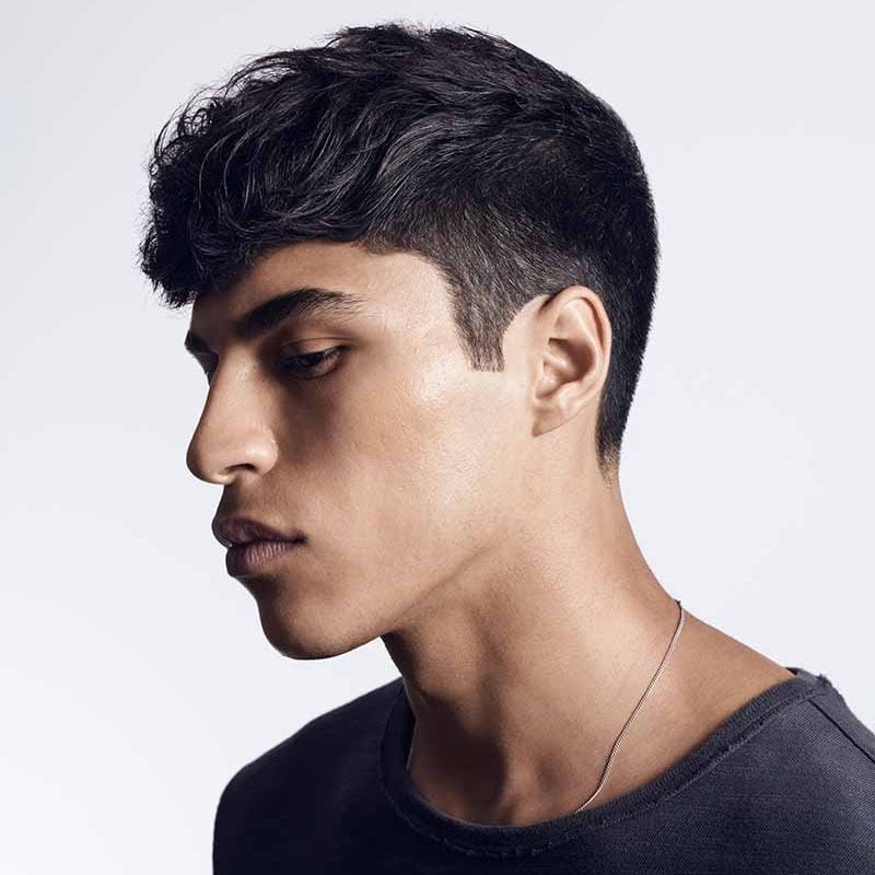 Textured Top With Middle Part — Winter Haircuts for Men