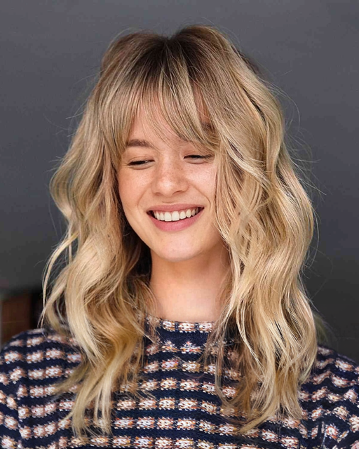 Ash Blonde Lob With Root Shadow Ash Blonde Lob With Root Shadow — Winter Haircuts for Oval Faces
