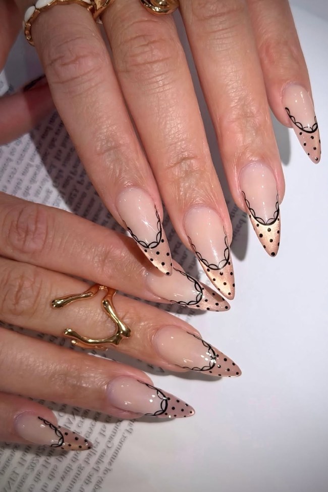 Red Shimmer Swirl Lace — Lace Nails