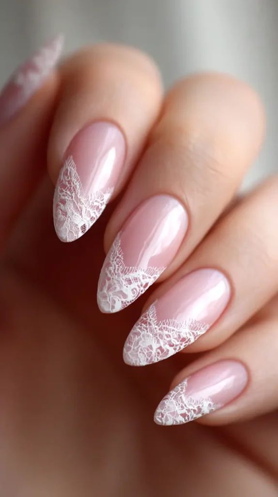 Subtle Lace Smile Line Detail — Lace Nails