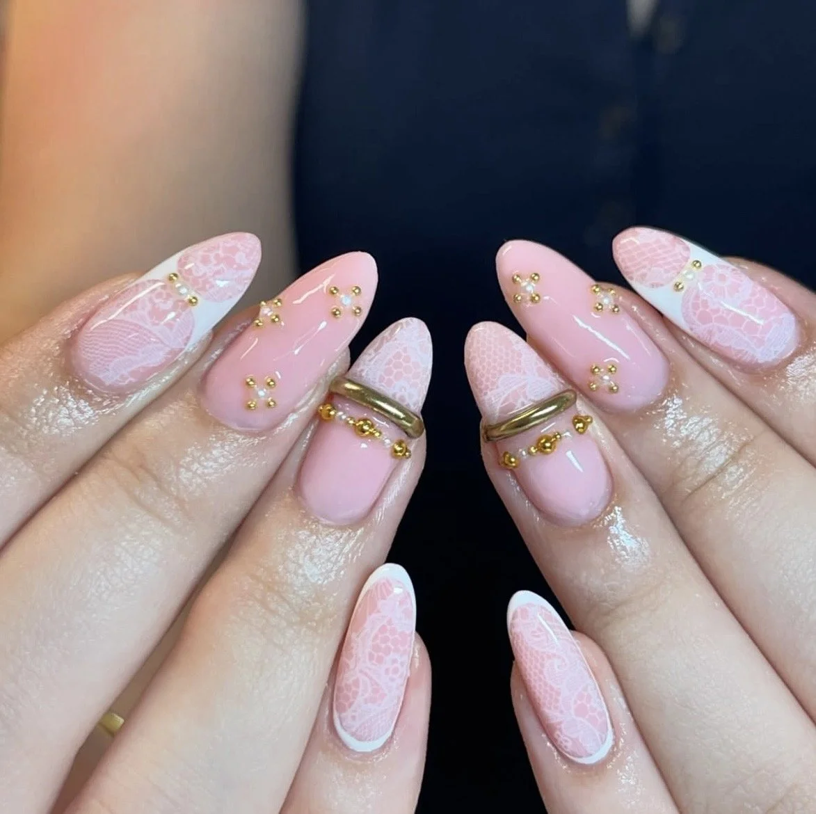 Classic White Lace Stilettos — Lace Nails