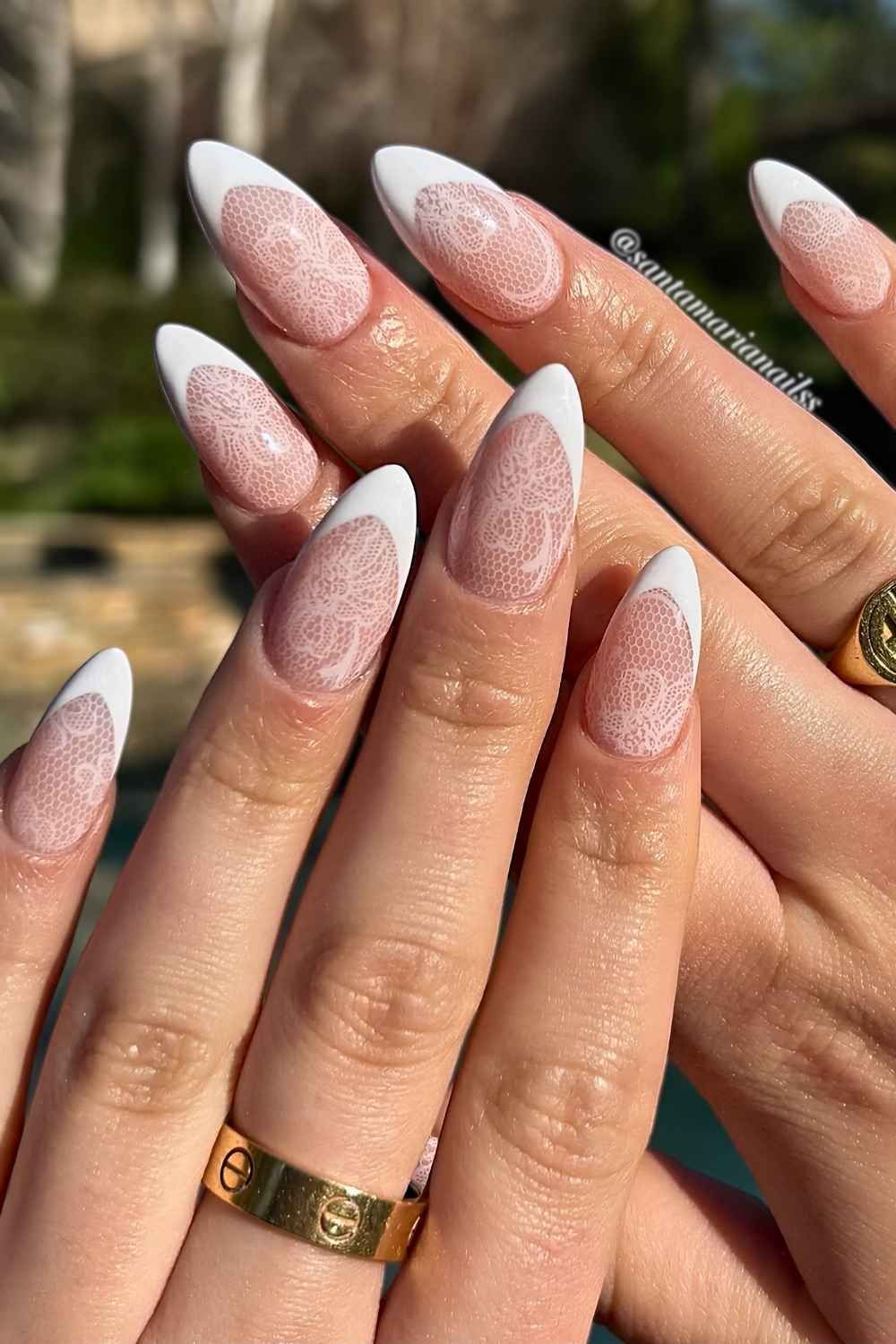 Vintage Pink Full Lace Overlay — Lace Nails