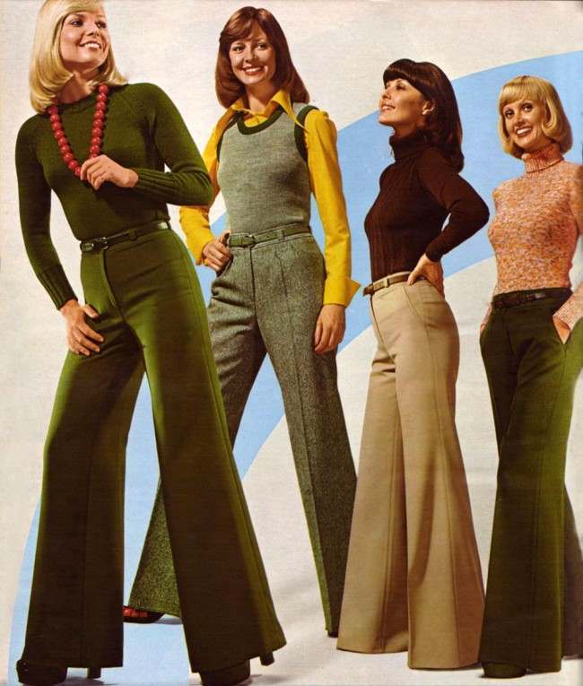 Earth Tones Bell Bottoms With Fitted Sweaters Earth Tones Bell Bottoms With Fitted Sweaters — 70s Style Inspiration