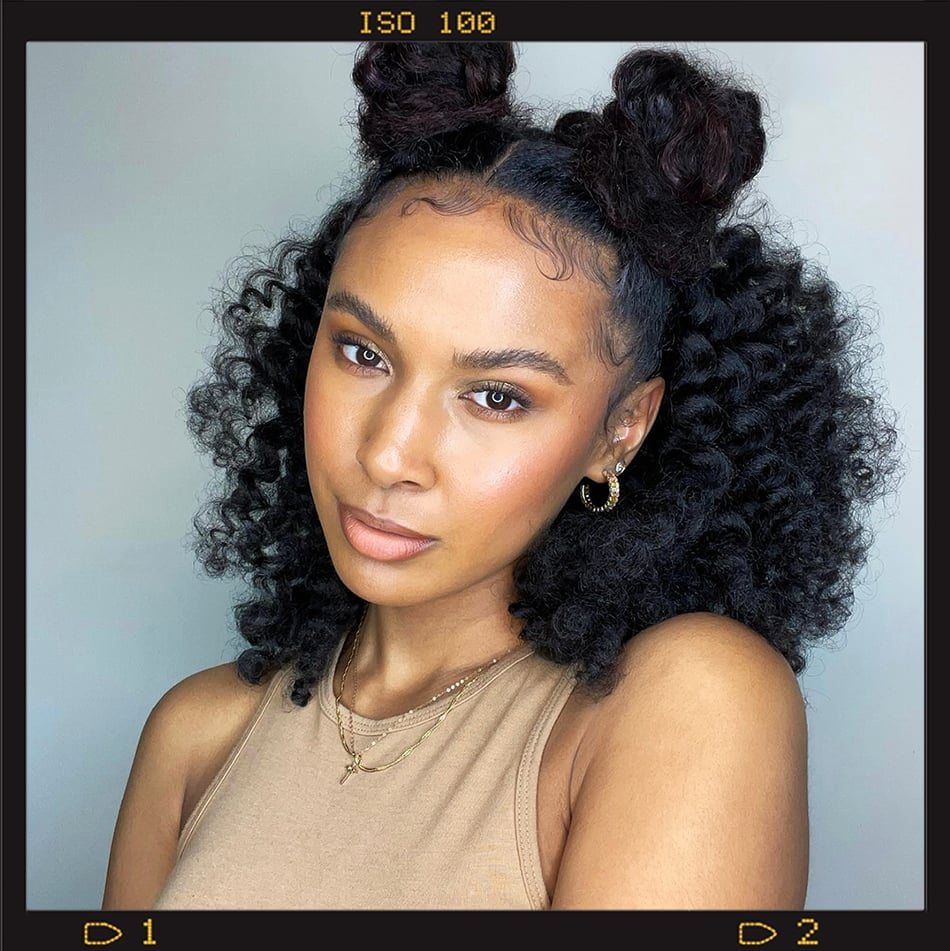 Two High Buns With Face-Framing Curls Two High Buns With Face-Framing Curls — Aesthetic 4c Hair