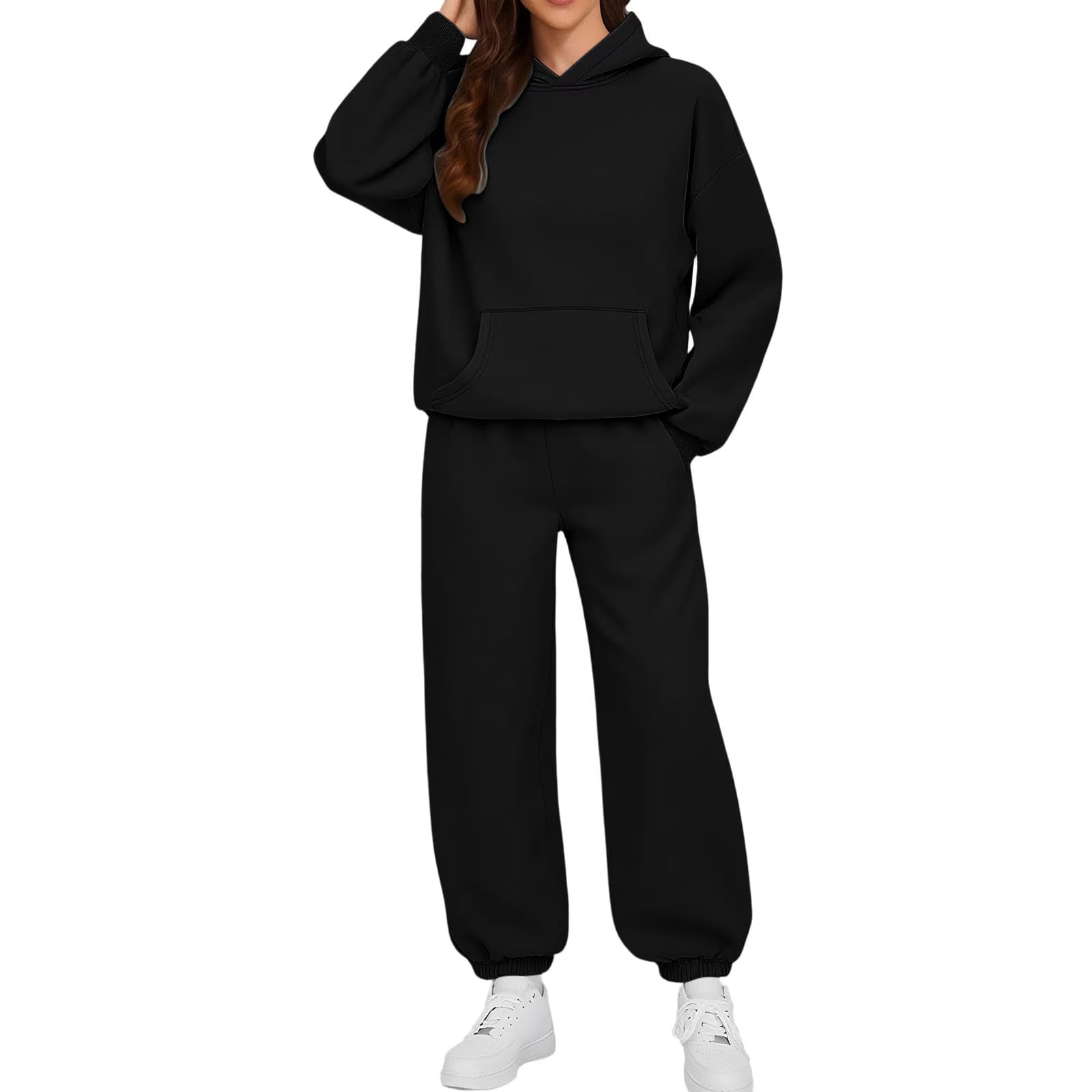 Oversized Hoodie With Relaxed Fit Sweatpants — Aesthetic Black Sweatpants Outfit