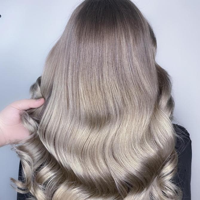 Mid-Back Ash Blonde With Root Shadow Mid-Back Ash Blonde With Root Shadow — Aesthetic Blonde Hair