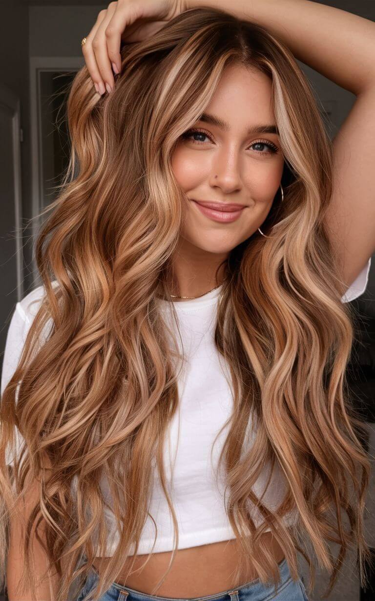 Mid-Back Golden Blonde With Sun-Kissed Highlights Mid-Back Golden Blonde With Sun-Kissed Highlights — Aesthetic Blonde Hair