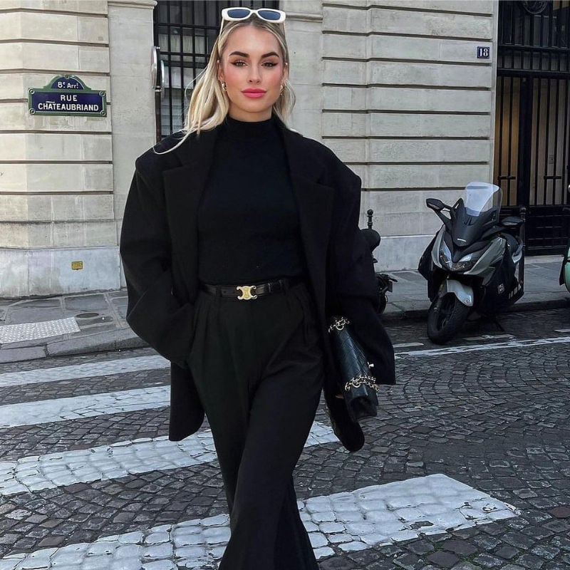 Sophisticated Black Blazer and Trousers for Evening Sophisticated Black Blazer and Trousers for Evening — Aesthetic Date Night Outfits