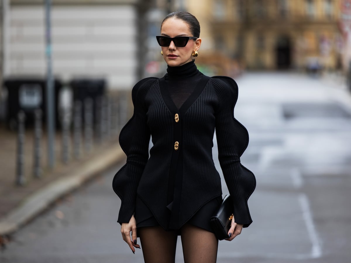 Puffed Sleeve Jacket with Ribbed Turtleneck Puffed Sleeve Jacket with Ribbed Turtleneck — Aesthetic Date Night Outfits