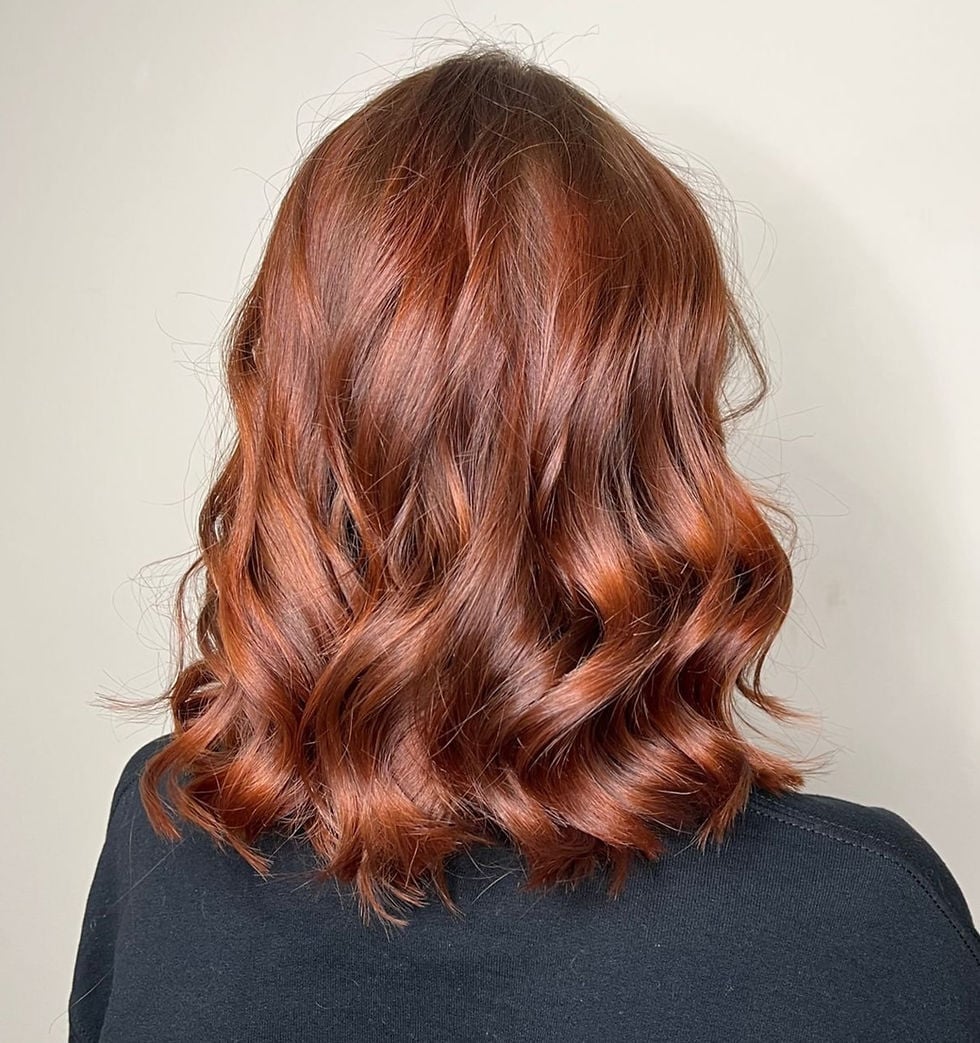 Collarbone Lob Rich Ginger Red Collarbone Lob Rich Ginger Red — Aesthetic Ginger Hair