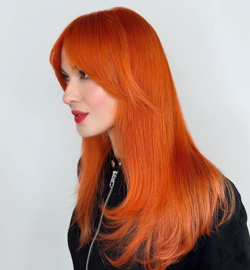 Vibrant Orange Ginger With Lighter Ends Vibrant Orange Ginger With Lighter Ends — Aesthetic Ginger Hair