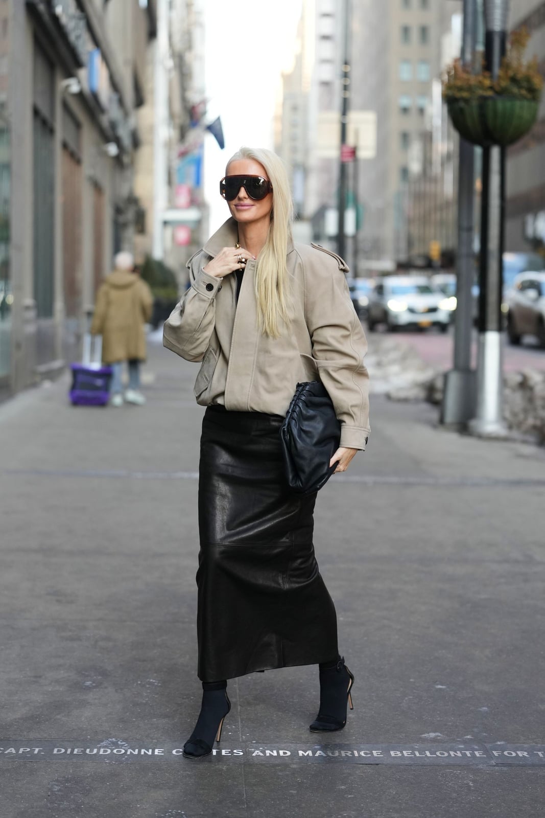 Black Leather Maxi Skirt with Cropped Jacket Black Leather Maxi Skirt with Cropped Jacket — Aesthetic Going Out Outfits Night