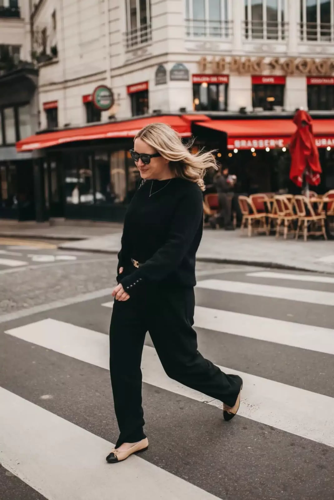 Monochromatic Black Sweater and Trousers Monochromatic Black Sweater and Trousers — Aesthetic Going Out Outfits Night