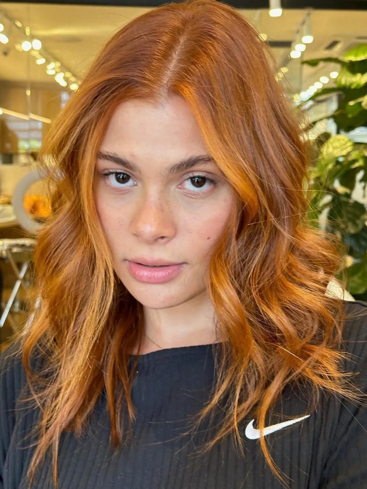 Shoulder Length Copper Blonde With Loose Waves — Aesthetic Highlighting Hair