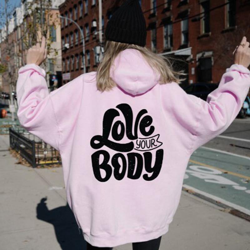 Pink Oversized Hoodie with Back Graphic and Beanie Pink Oversized Hoodie with Back Graphic and Beanie — Aesthetic Hoodie Outfits Women