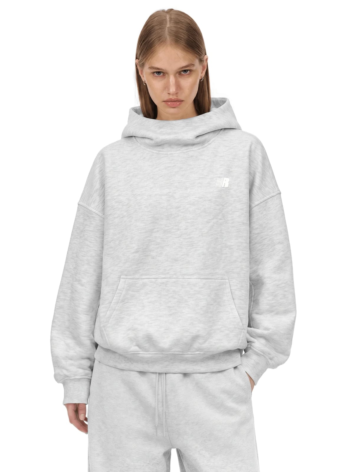 Light Grey Oversized Hoodie with Funnel Neck Light Grey Oversized Hoodie with Funnel Neck — Aesthetic Hoodie Outfits Women