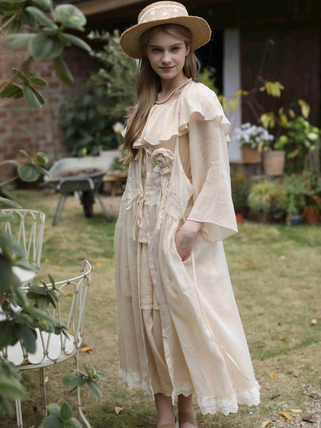 Cream Linen Off-Shoulder Tiered Dress Cream Linen Off-Shoulder Tiered Dress — Aesthetic Linen Dress