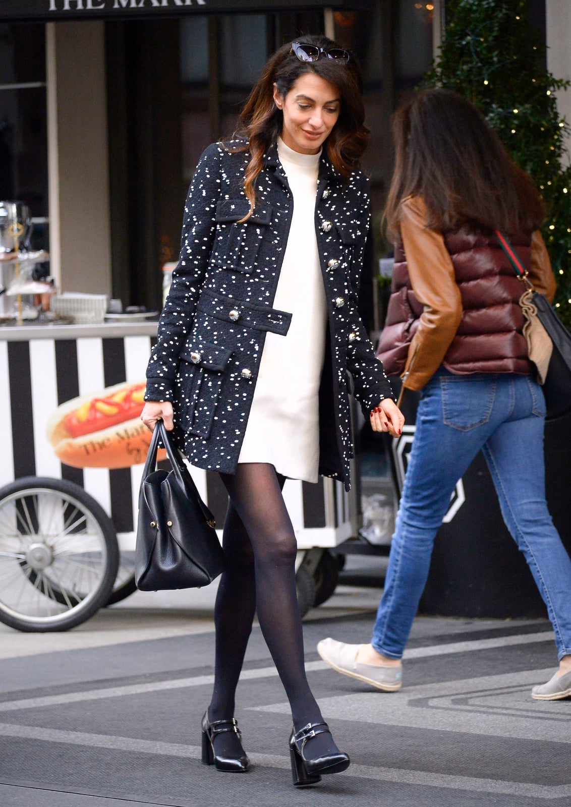 White Sheath Dress with Tweed Jacket White Sheath Dress with Tweed Jacket — Aesthetic Mary Janes Outfit