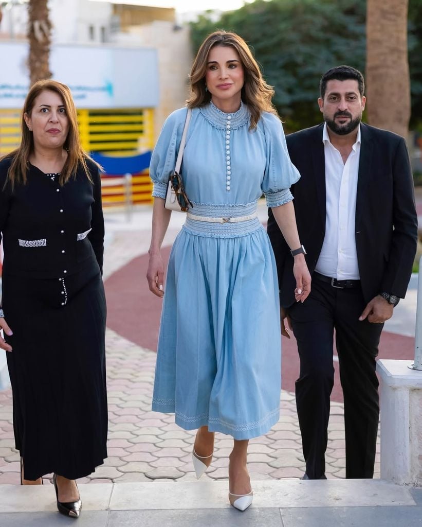 Light Blue Midi Dress with Smocked Waistband — Aesthetic Queen Dress