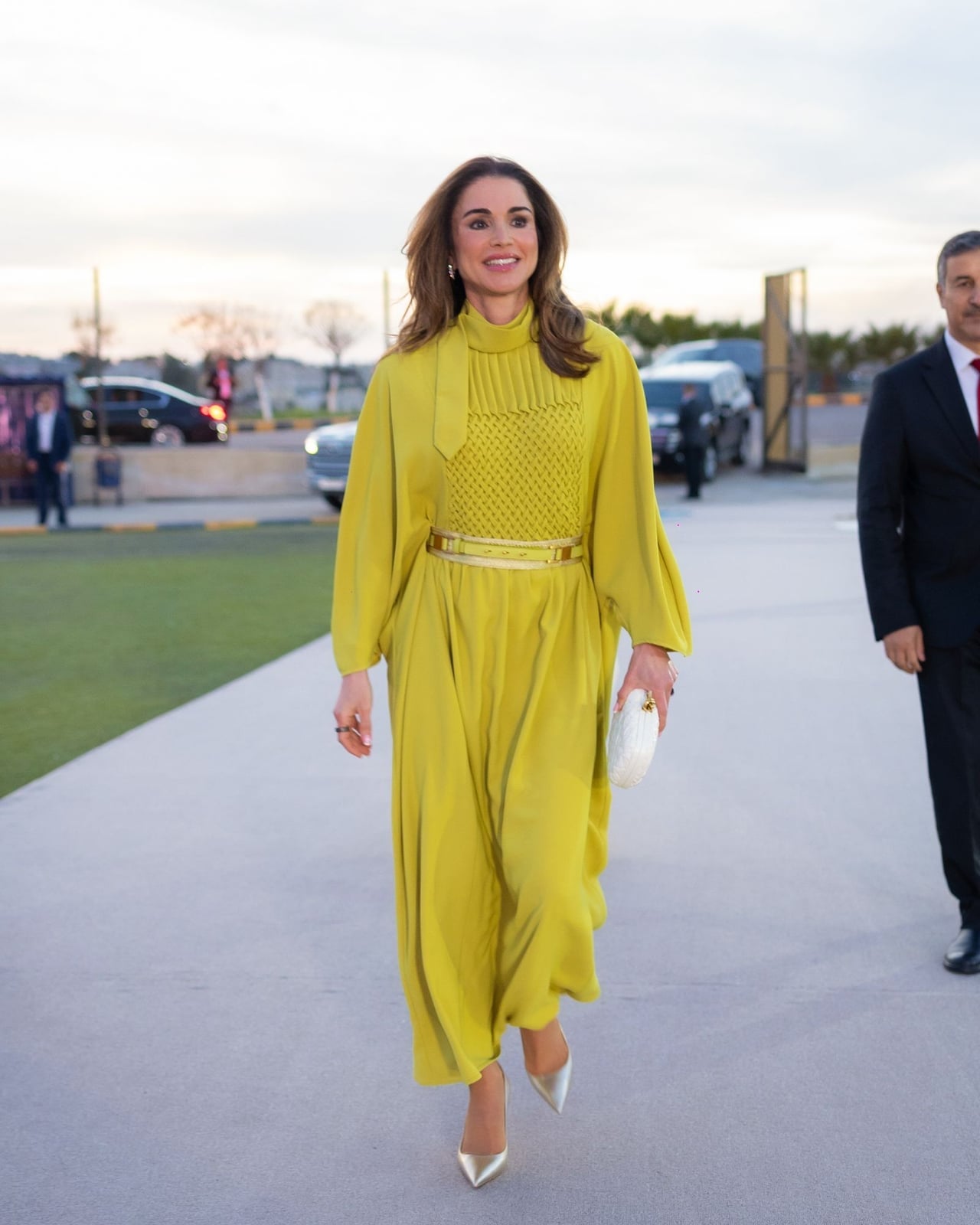 Flowing Lime Green Dress with High Neckline — Aesthetic Queen Dress