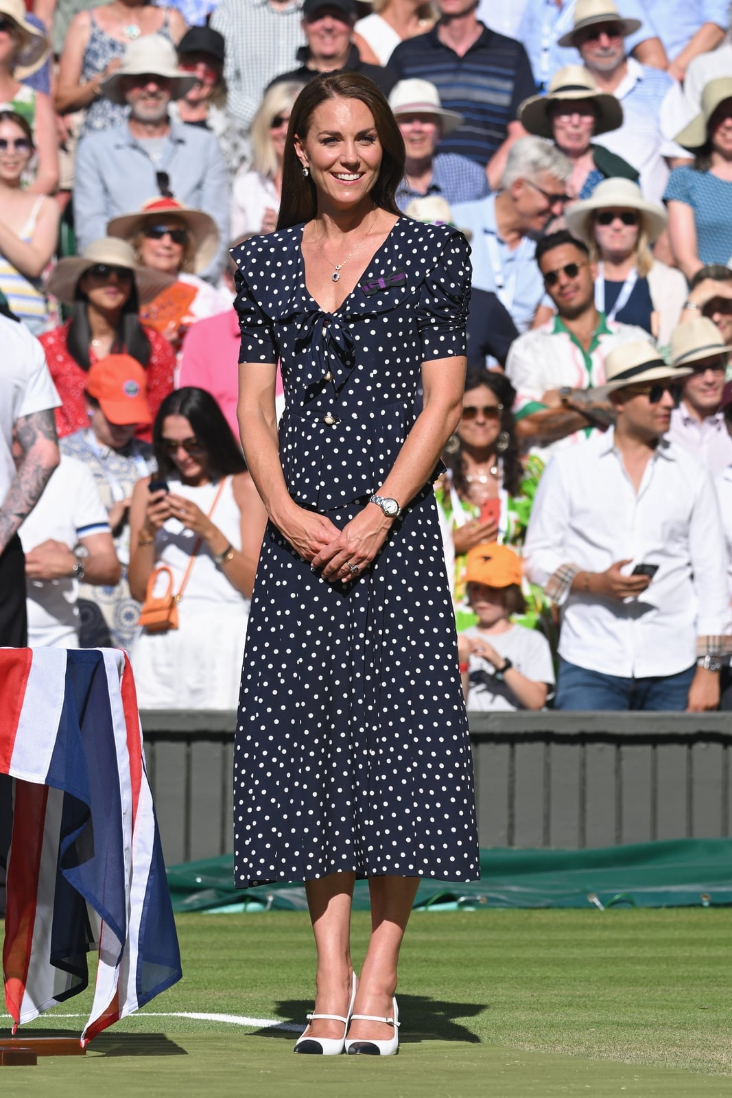 Navy Blue Polka Dot Midi Dress — Aesthetic Queen Dress