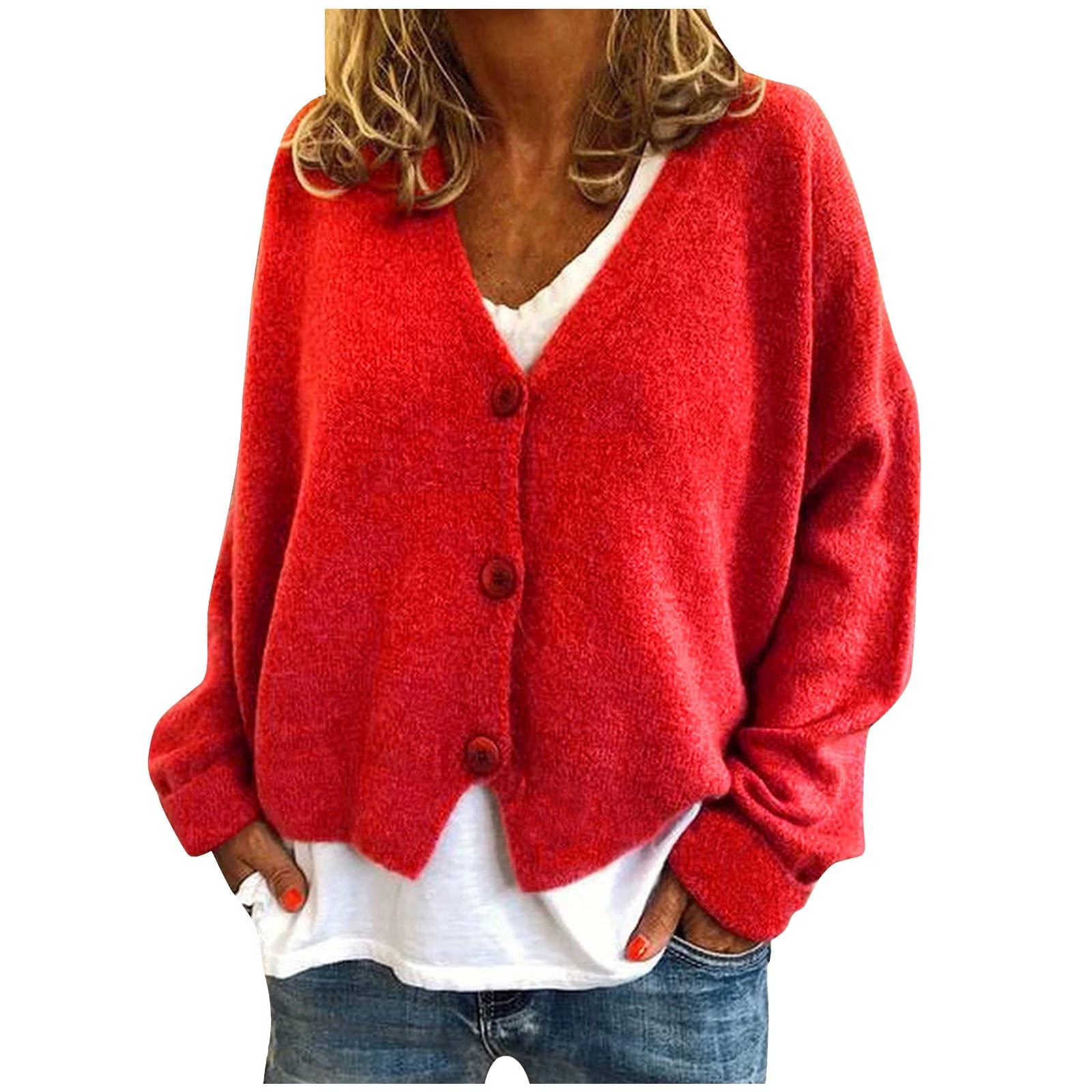 Cropped Red Cable Knit Cardigan Detail — Aesthetic Red Cardigan Outfit