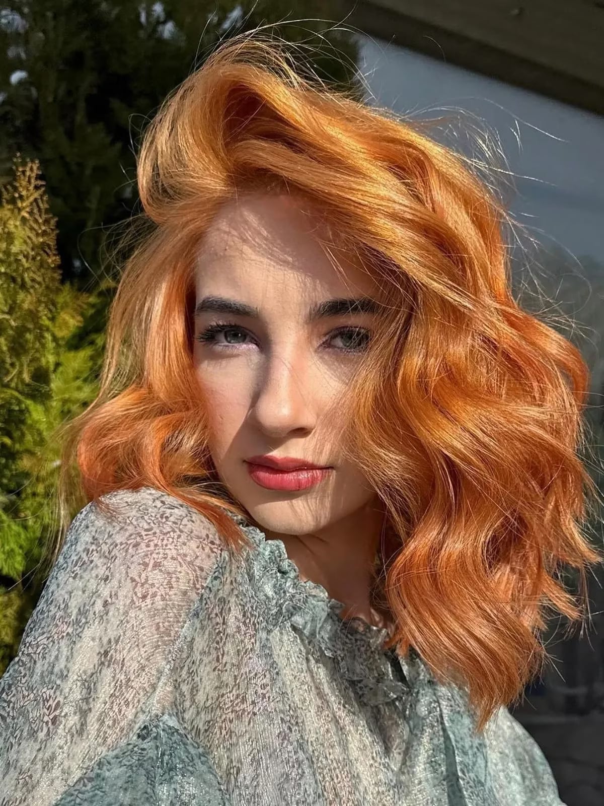 Vibrant Copper Orange Collarbone Lob — Aesthetic Red Hair