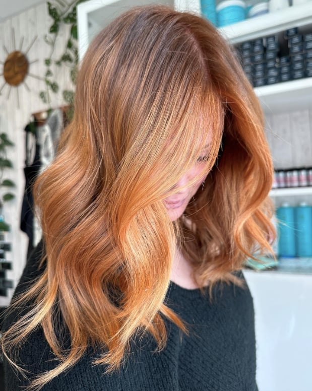 Vibrant Spicy Red Long Layers With Face Framing — Aesthetic Red Hair