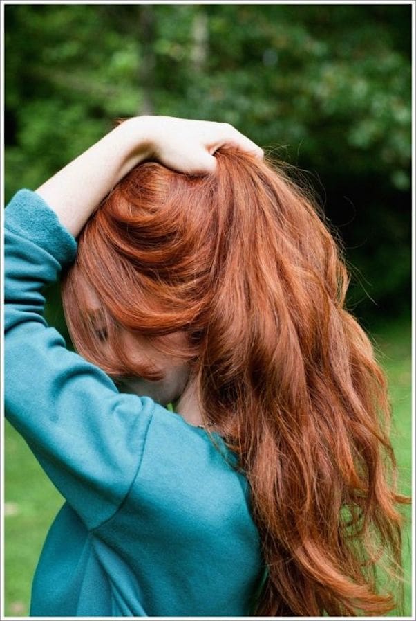 Vibrant Copper Red Mid-Back Air Dried, Office-Safe Version — Aesthetic Red Hair