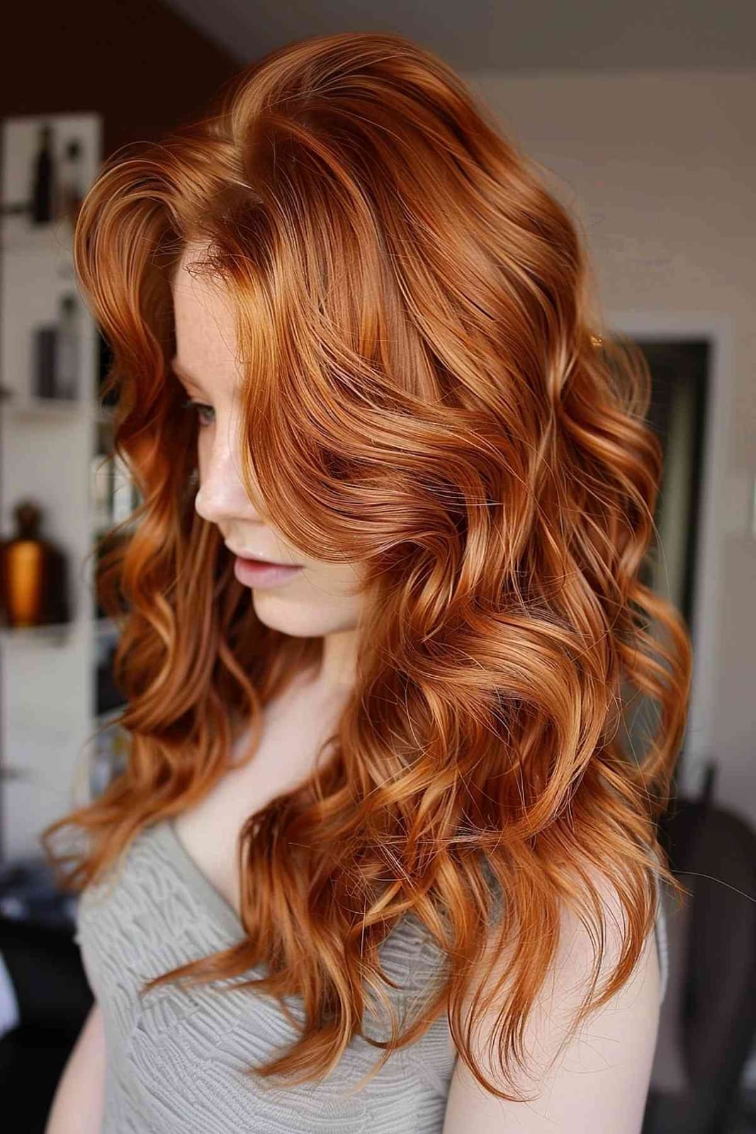Rich Auburn With Golden Blonde Balayage — Aesthetic Red Hair