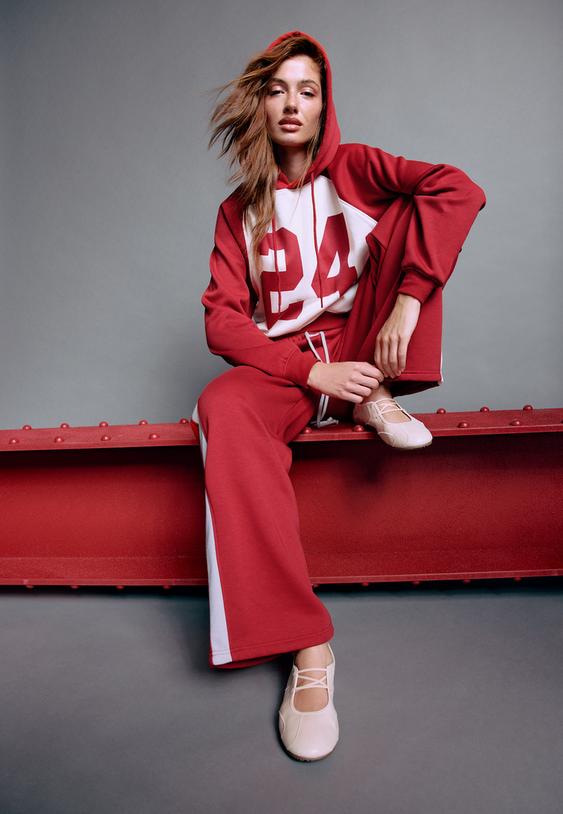 Red Graphic Hoodie with Wide-Leg Pants Red Graphic Hoodie with Wide-Leg Pants — Aesthetic Red Hoodie Outfit
