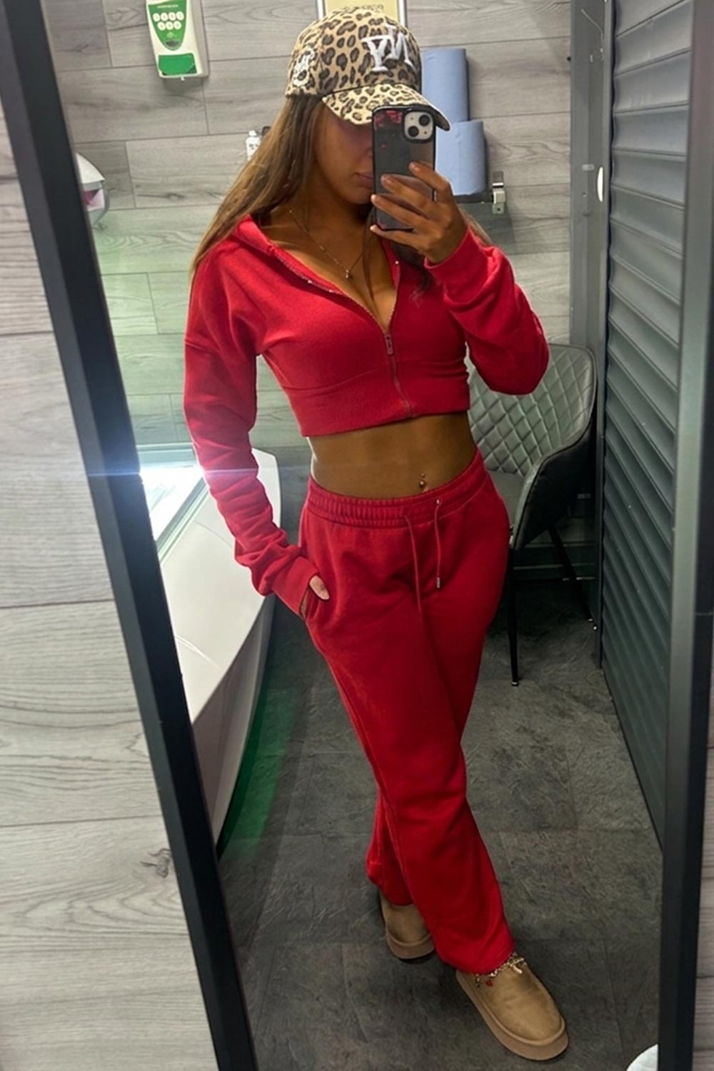 Monochromatic Red Loungewear Set Monochromatic Red Loungewear Set — Aesthetic Red Hoodie Outfit