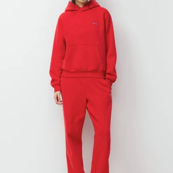 Solid Red Matching Sweatsuit for Loungewear — Aesthetic Red Sweatpants Outfit