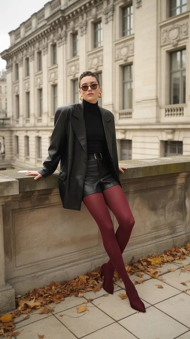 Burgundy Tights Outfit: How To Style Winter's Biggest Trend