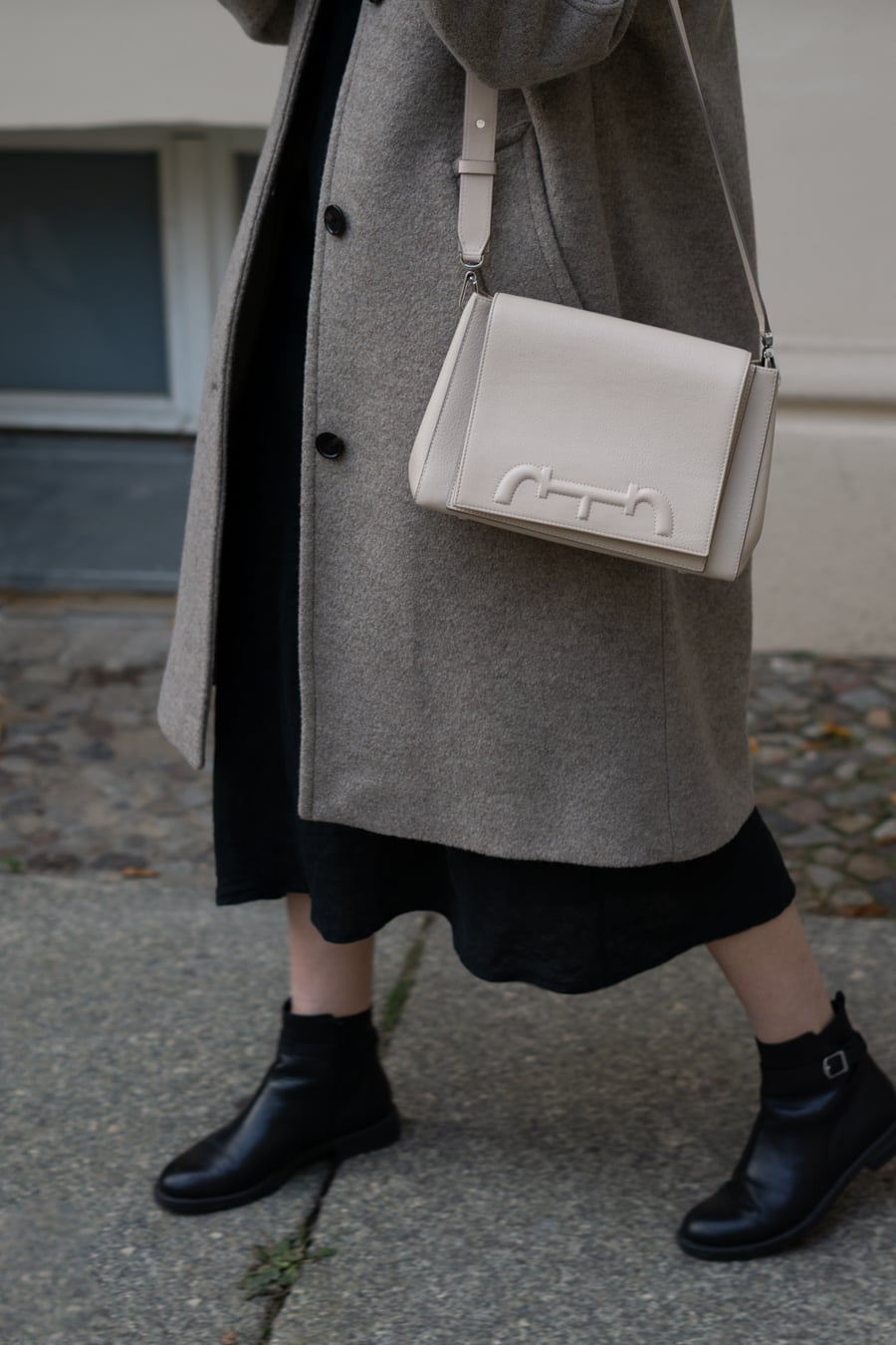 Wool Coat and A-line Dress for Casual Elegance — Aesthetic Style Inspo
