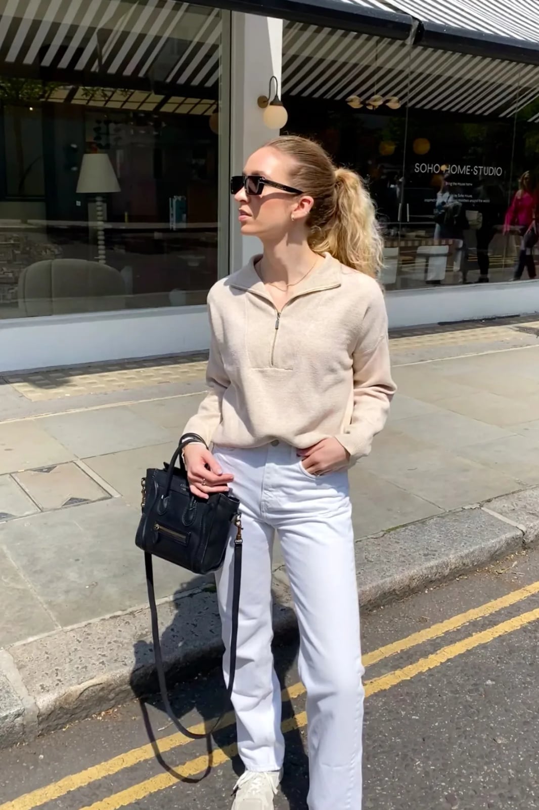 Quarter-Zip Sweater and Jeans for Relaxed Casual — Aesthetic Style Inspo