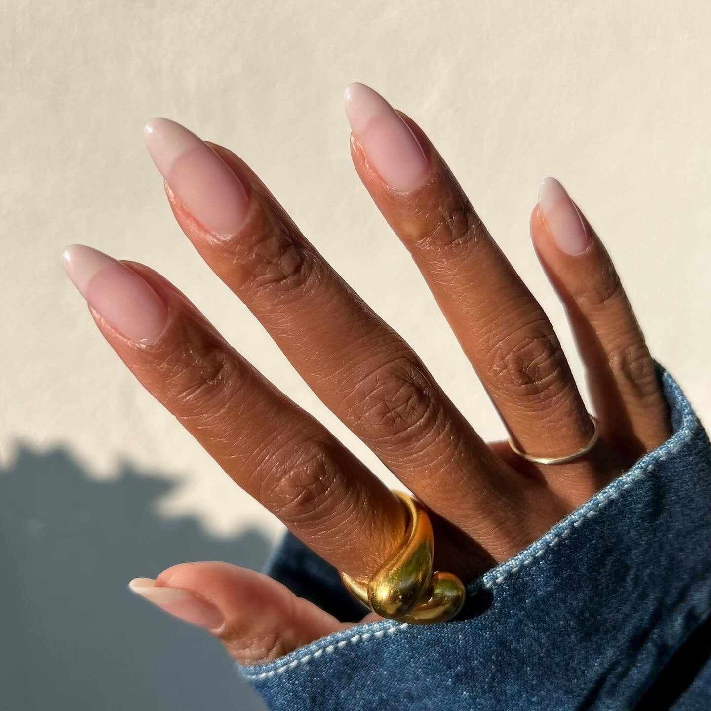 Long Sheer Nude Glossy Almond Nails Long Sheer Nude Glossy Almond Nails — Aesthetic University Nails