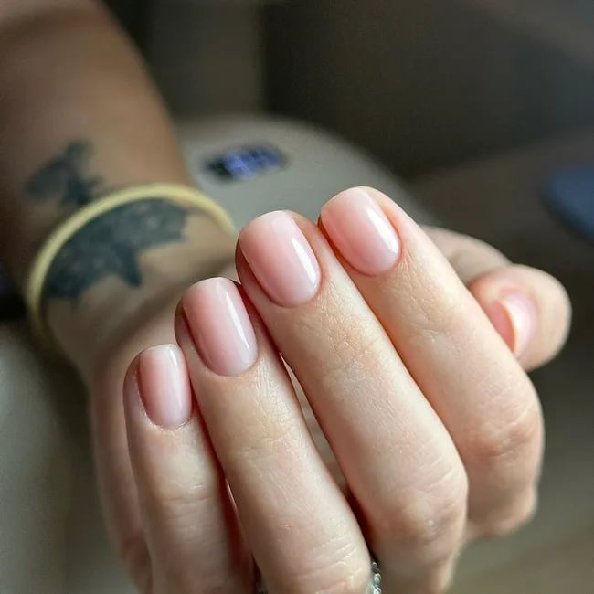 Short Squoval Milky Pink Nails Short Squoval Milky Pink Nails — Aesthetic University Nails