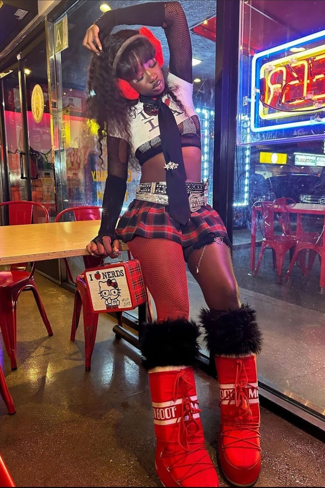 Mesh Sleeve Cropped Top and Plaid Mini Skirt Mesh Sleeve Cropped Top and Plaid Mini Skirt — Alt Style Inspiration