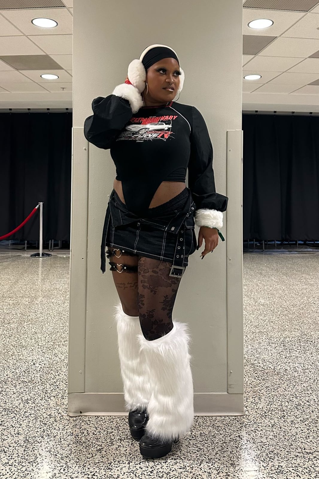 Graphic Bodysuit and Denim Mini Skirt Graphic Bodysuit and Denim Mini Skirt — Alt Style Inspiration