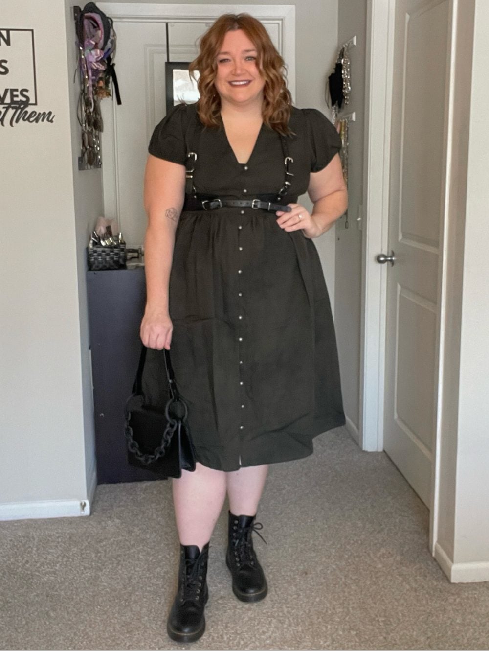 Button-up Dress with Black Harness Button-up Dress with Black Harness — Alt Style Inspiration